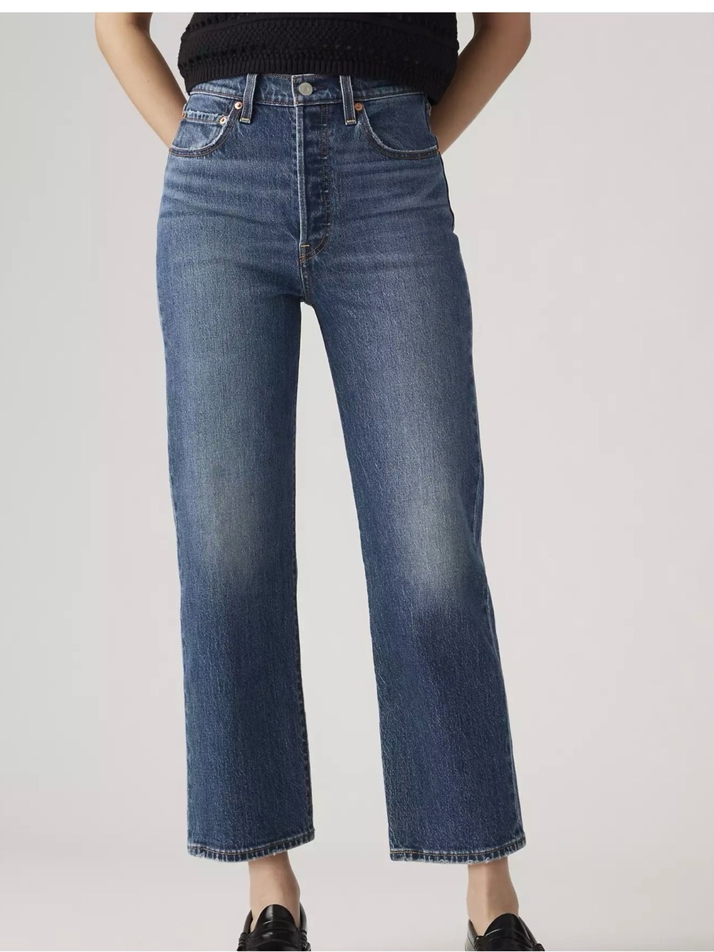 Levi's Jeans Ribcage Straight-Leg Ankle High Rise Blue women’s size 30X27”